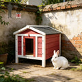 Small Wooden Rabbit Hutch Bunny Cage Guinea Pig Cage Duck House Dog House for Rabbits, Chickens, DucksG