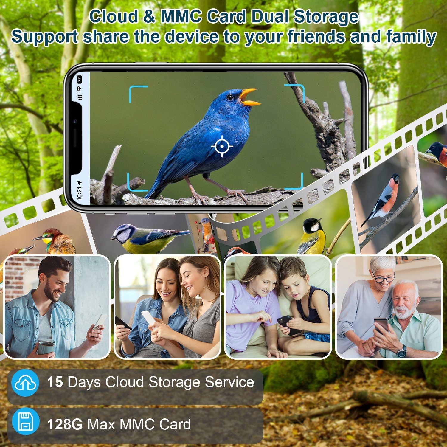 Smart Bird Feeder Camera with Night Vision & Motion Alerts