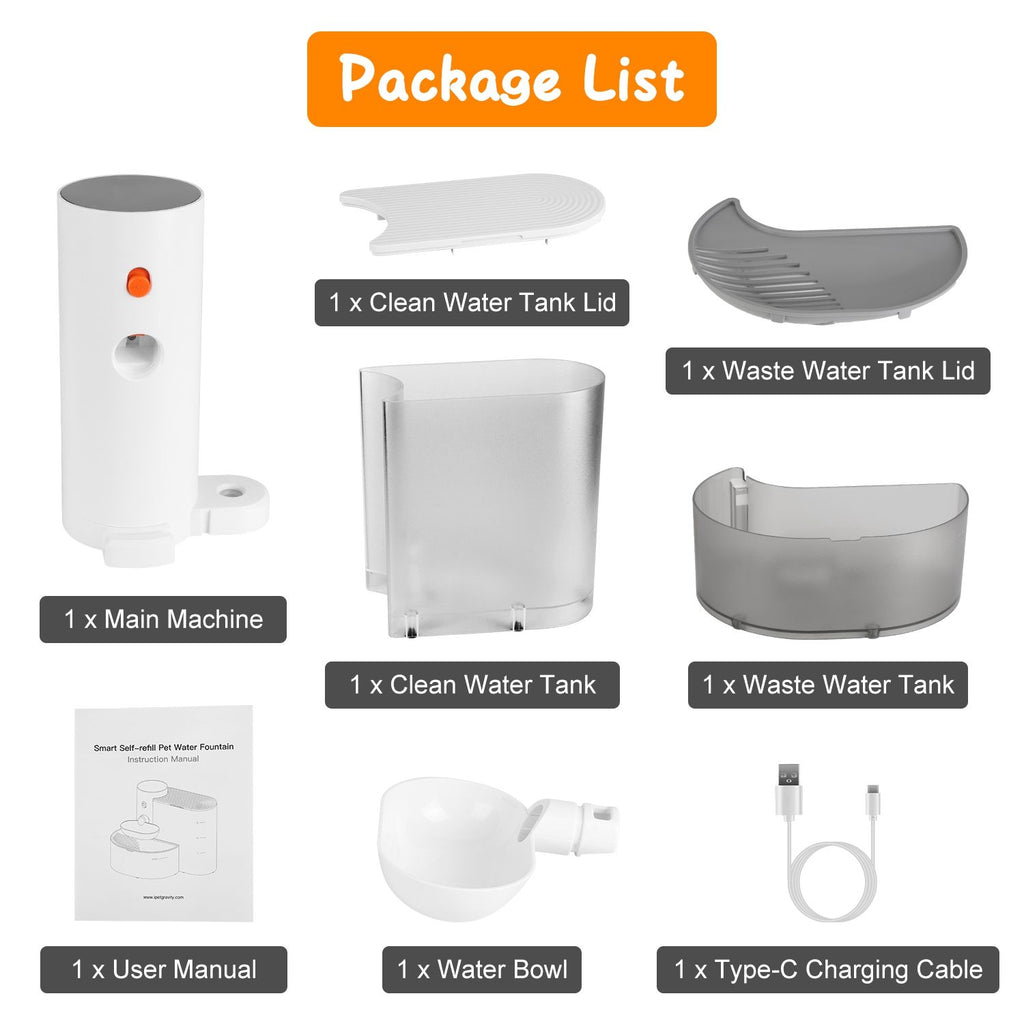 Self-Refilling Pet Water Fountain with Touch Timer Controls