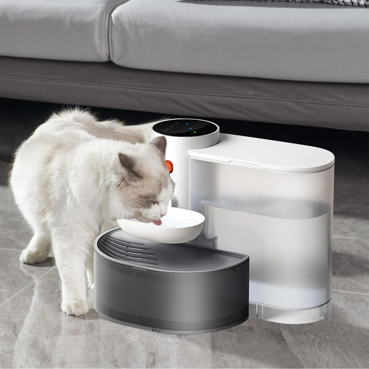 Self-Refilling Pet Water Fountain with Touch Timer Controls