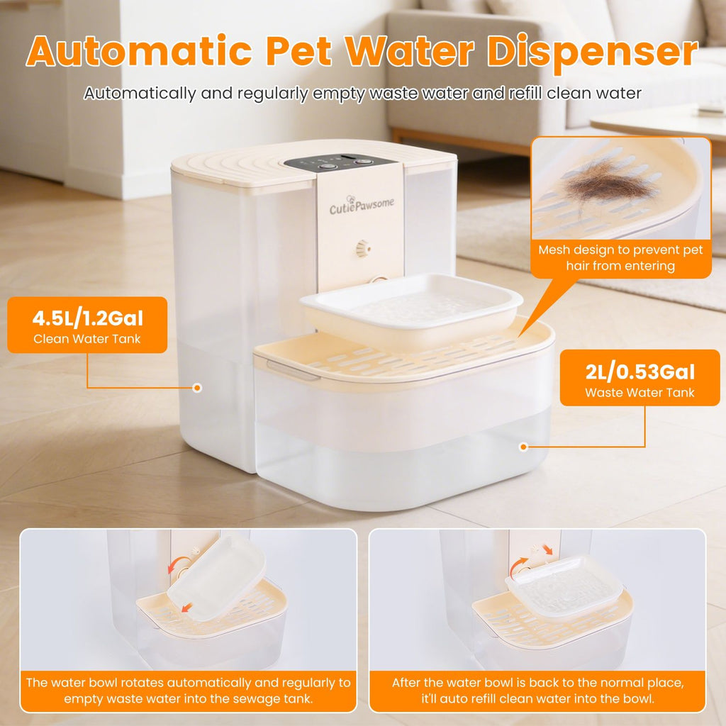 Smart Pet Water Fountain with Dual-Tank Filtration and Automated Refill