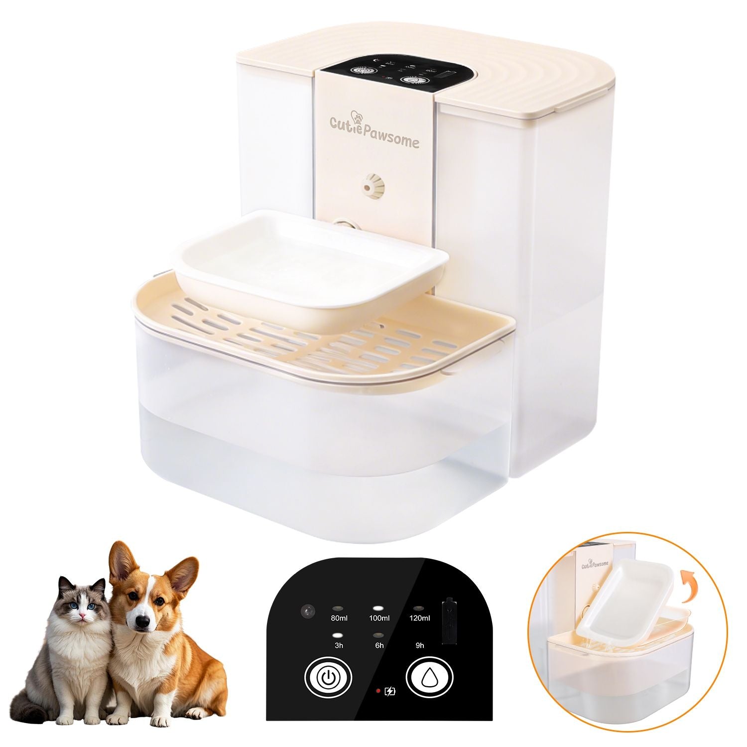 Smart Pet Water Fountain with Dual-Tank Filtration and Automated Refill