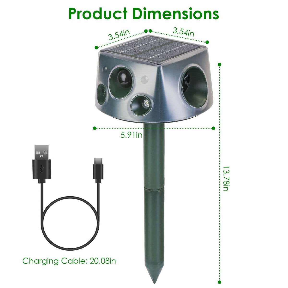Solar-Powered Ultrasonic Animal Repeller with 3 Modes – image 16