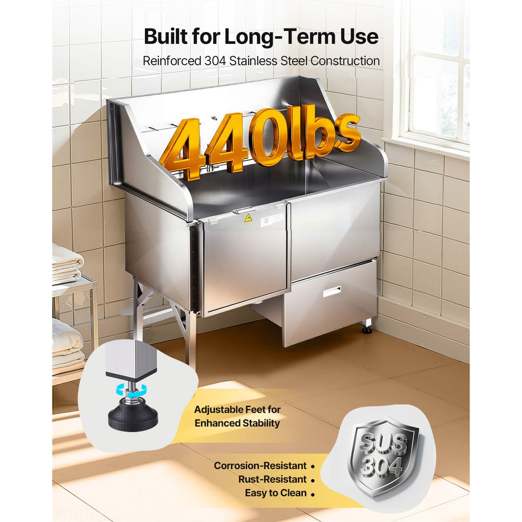 Effortless Dog Baths with the VEVOR Stainless Steel Washing Station