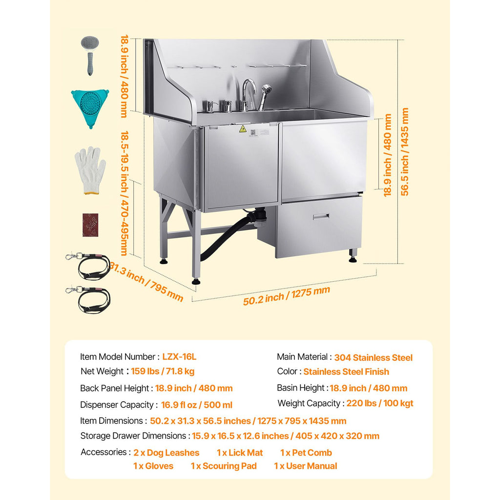 Effortless Dog Baths with the VEVOR Stainless Steel Washing Station