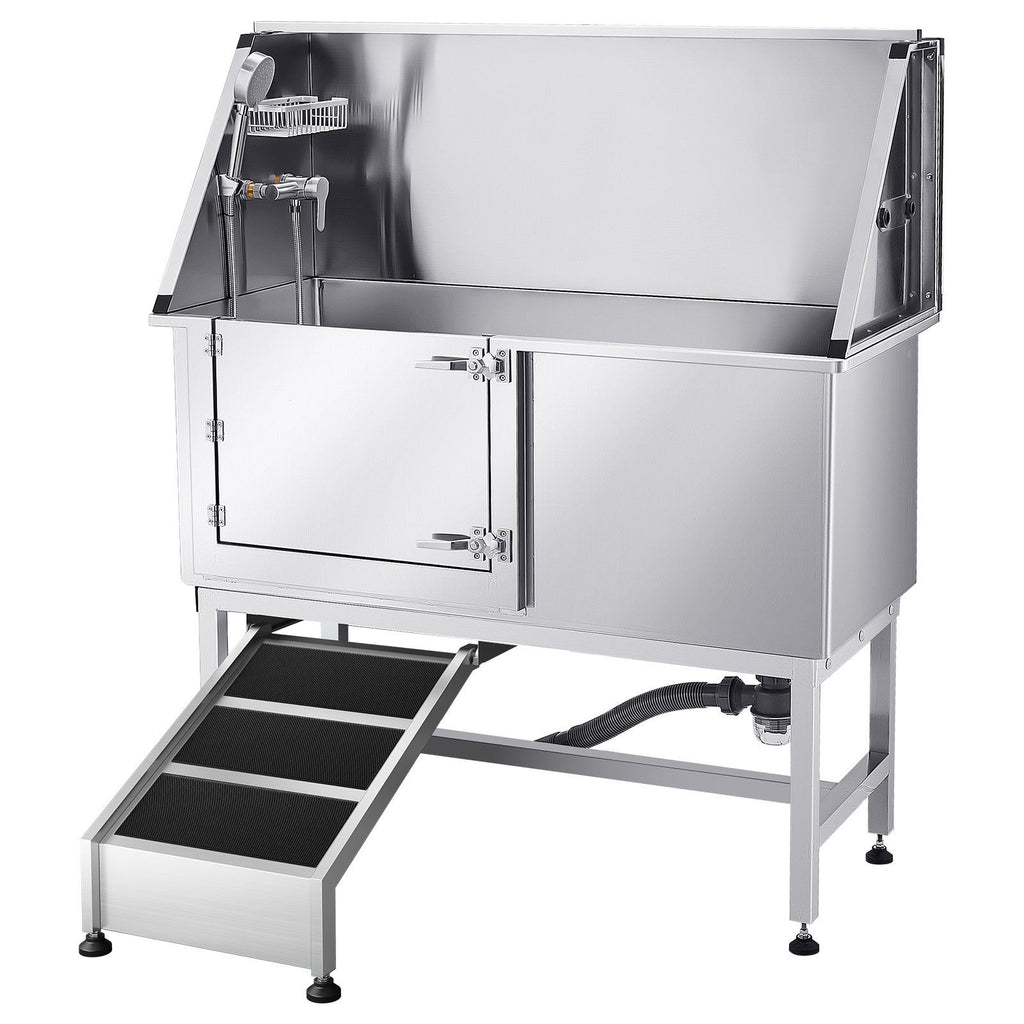 Transform Bath Time: Stainless Steel Dog Washing Station with Ramp & Faucet