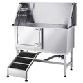 Transform Bath Time: Stainless Steel Dog Washing Station with Ramp & Faucet