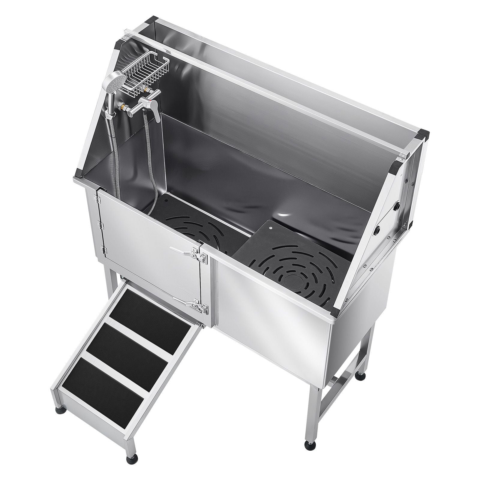 Transform Bath Time: Stainless Steel Dog Washing Station with Ramp & Faucet
