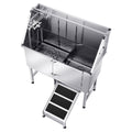 Transform Bath Time: Stainless Steel Dog Washing Station with Ramp & Faucet
