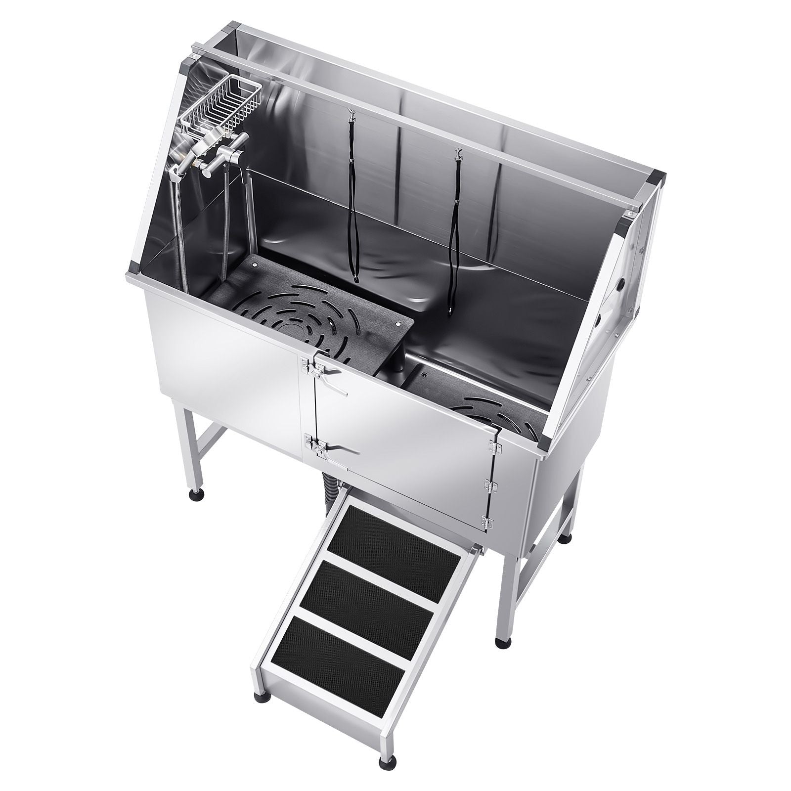 Transform Bath Time: Stainless Steel Dog Washing Station with Ramp & Faucet