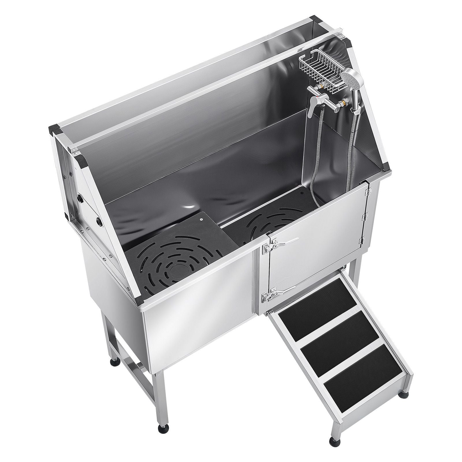 Transform Bath Time: Stainless Steel Dog Washing Station with Ramp & Faucet