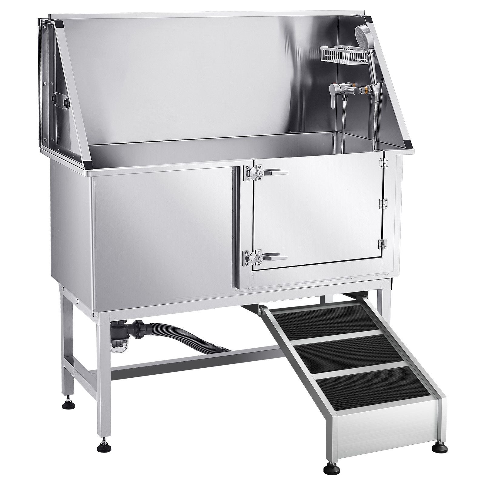 Transform Bath Time: Stainless Steel Dog Washing Station with Ramp & Faucet