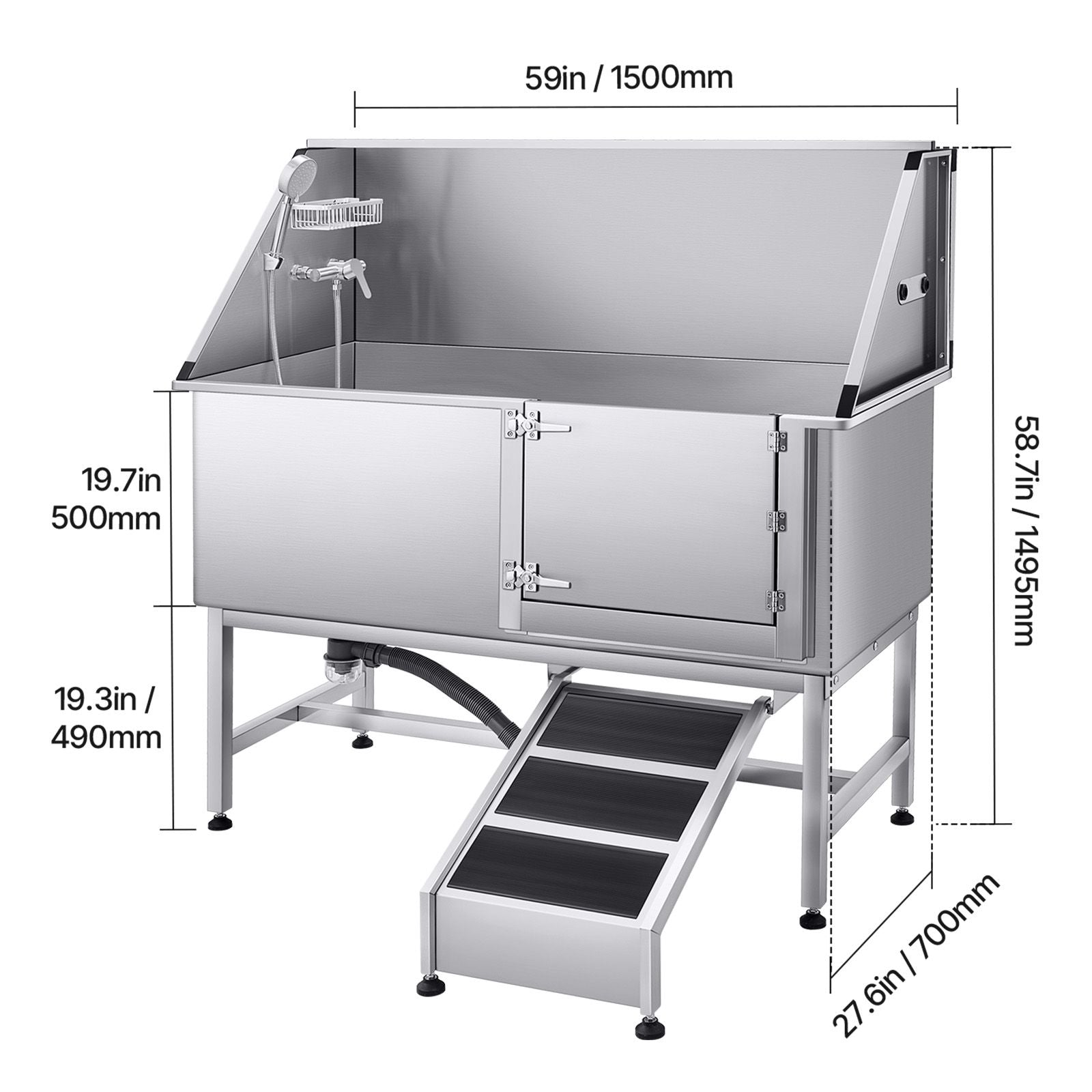 Make Bath Time a Breeze with Our Stainless Steel Dog Washing Station