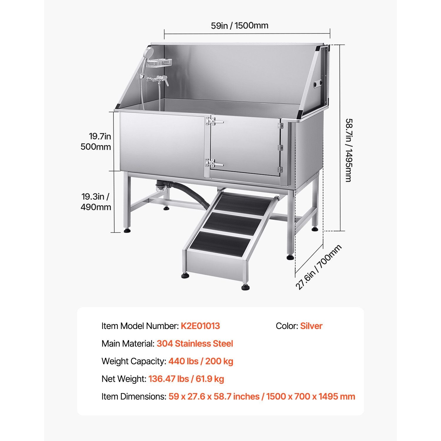Make Bath Time a Breeze with Our Stainless Steel Dog Washing Station