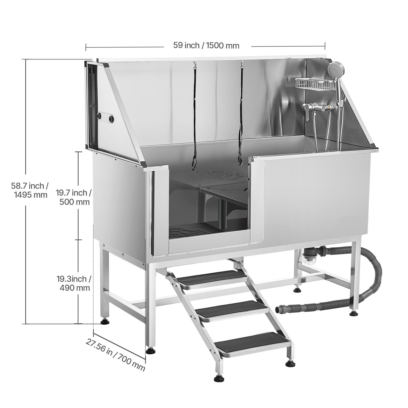Make Bath Time a Breeze with Our Stainless Steel Dog Washing Station