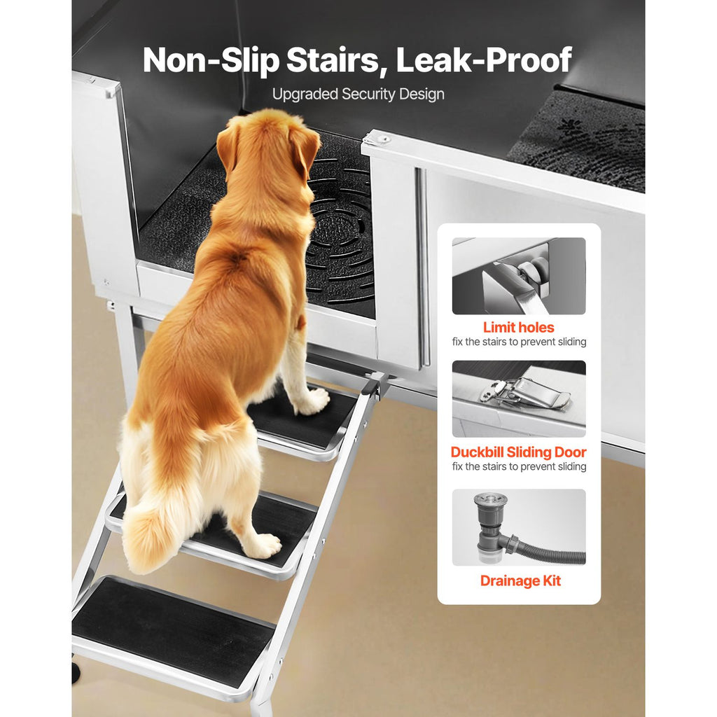 Make Bath Time a Breeze with Our Stainless Steel Dog Washing Station