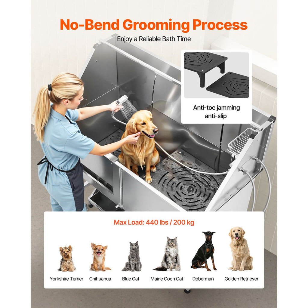 Make Bath Time a Breeze with Our Stainless Steel Dog Washing Station