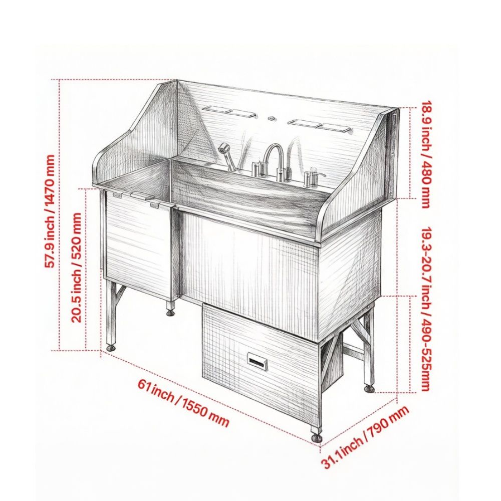 Stainless Steel Dog Washing Station