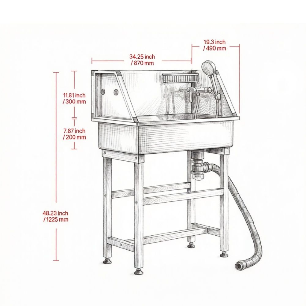 Stainless Steel Dog Washing Station