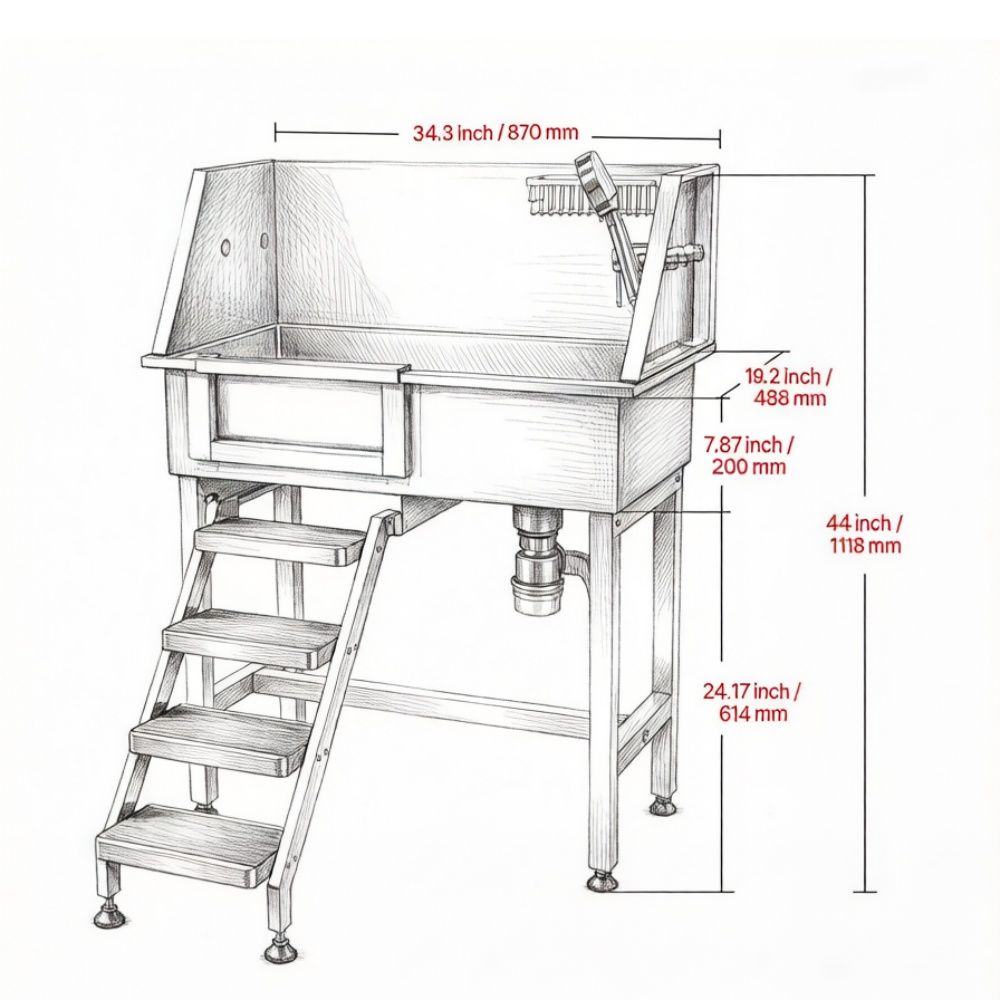 Stainless Steel Dog Washing Station