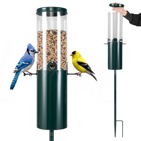 Standing Bird Feeder Squirrel-Proof, 4 Feeding Ports with Perches practical structured & PC Construction