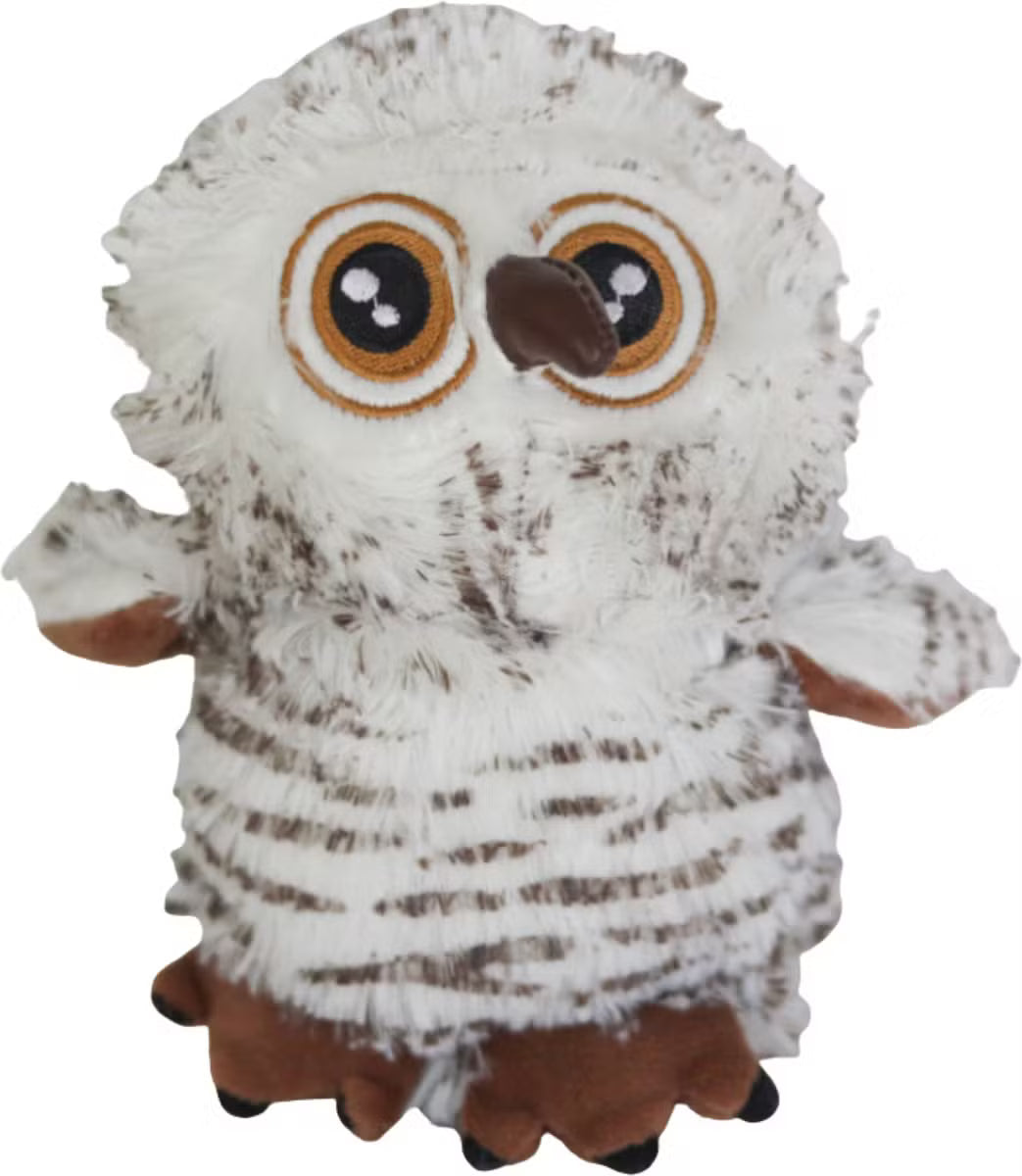 Plush Owl Dog Toy With Crinkles and a Hidden Toy Inside
