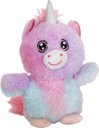 Adorable Big-Eyed Unicorn Crinkle Plush Dog Toy with Hidden Tennis Ball