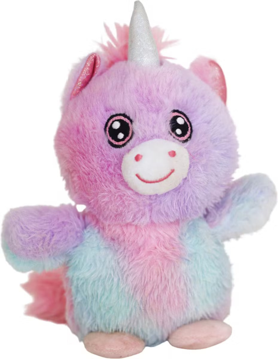 Adorable Big-Eyed Unicorn Crinkle Plush Dog Toy with Hidden Tennis Ball