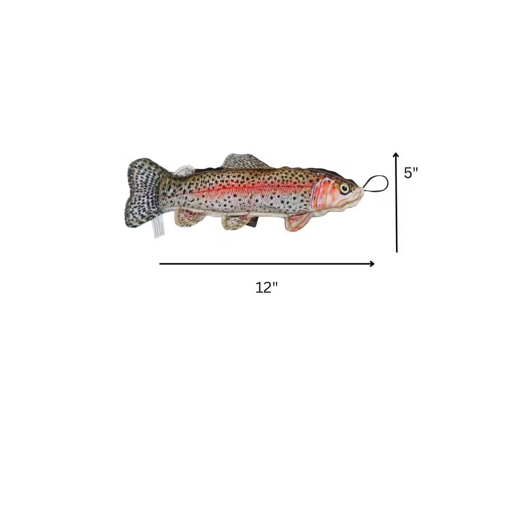 Realistic Denim Rainbow Trout Crinkle Toy for Dogs