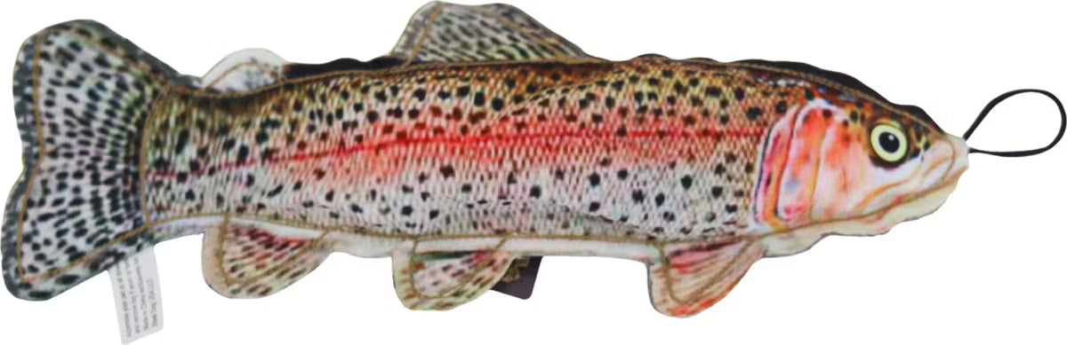 Realistic Denim Rainbow Trout Crinkle Toy for Dogs
