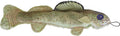 Realistic Denim Walleye Toy with Crinkle and Squeak