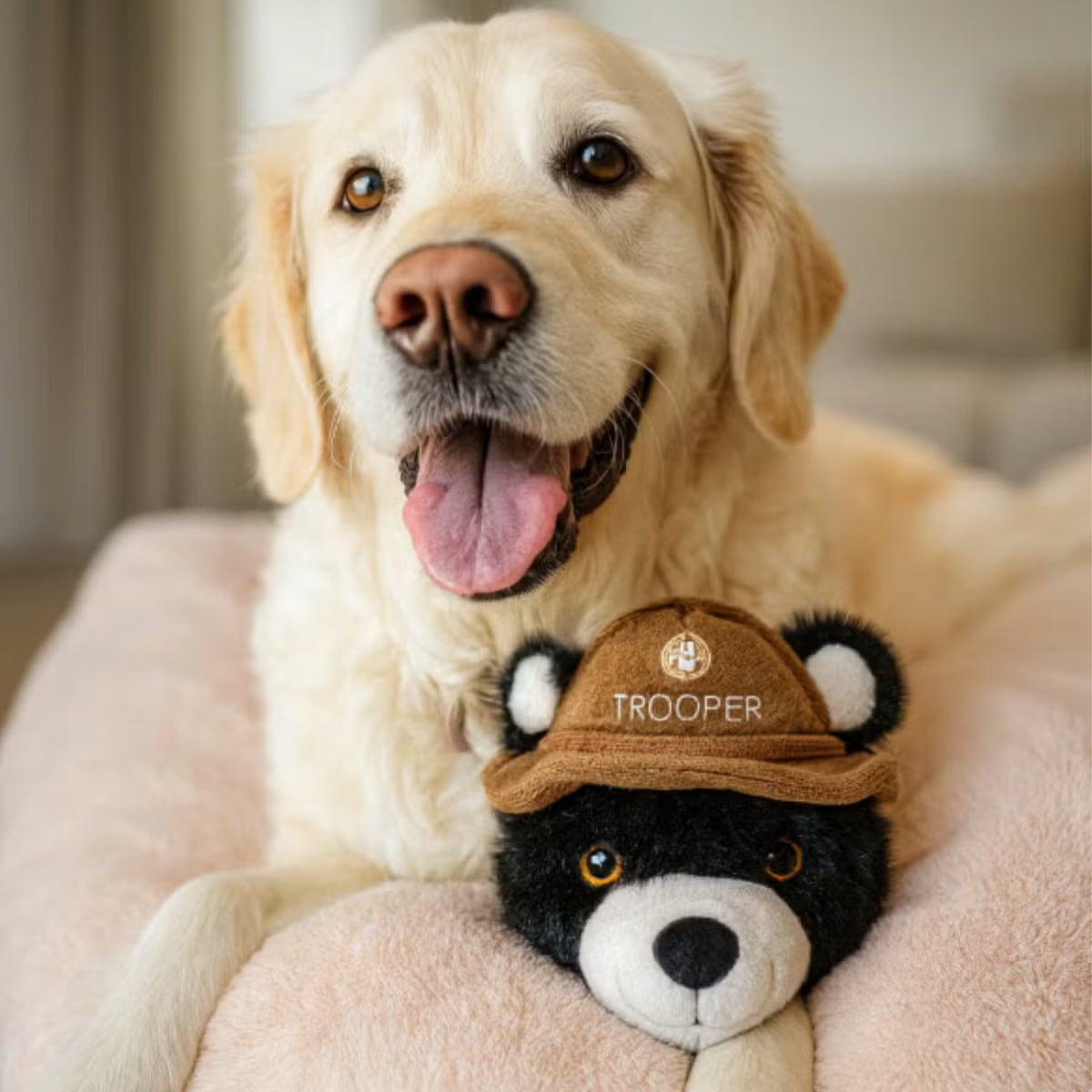 Ruffian Hero Trooper Tough Squeaky Dog Plush Toy with Crinkle and Toy Inside