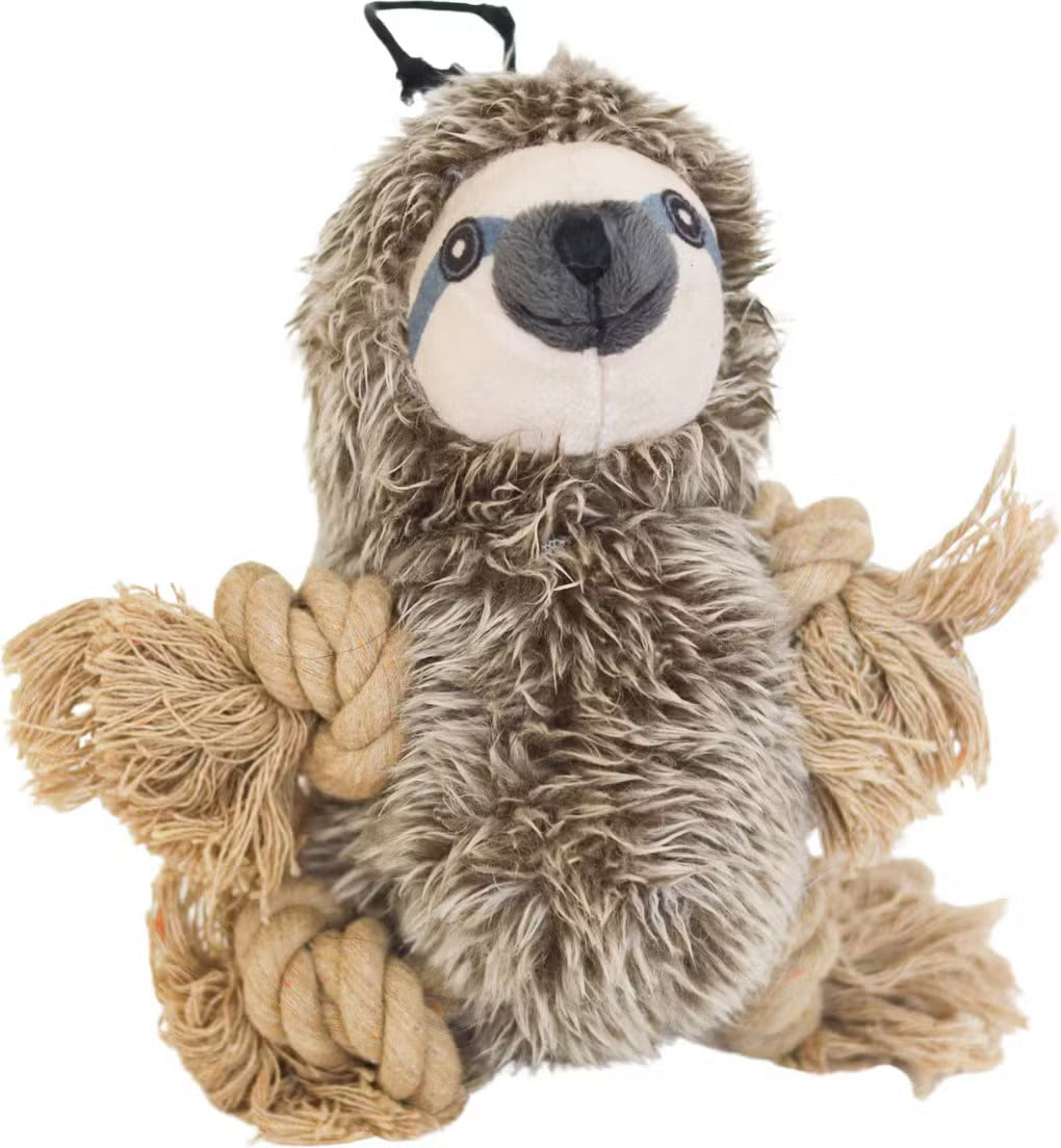 Realistic Sloth Toy with Squeaker and Rope Legs for Interactive Play