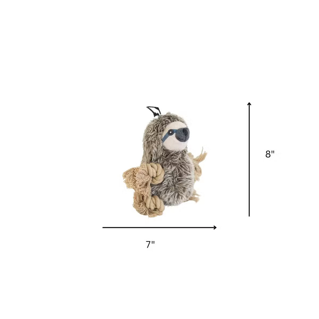 Realistic Sloth Toy with Squeaker and Rope Legs for Interactive Play