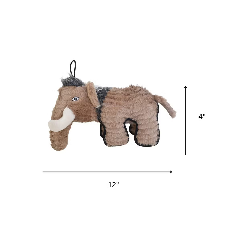 Ruffian Dino Woolly Mammoth Plush Dog Toy - everyday with Surprise Tennis Ball