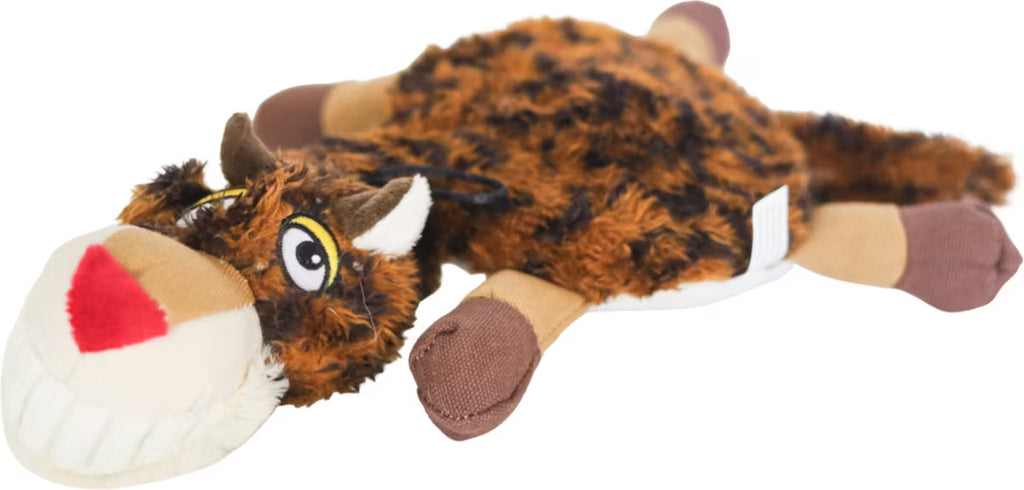 everyday Ruffian Flat Leopard Plush Toy for Tough Chewers