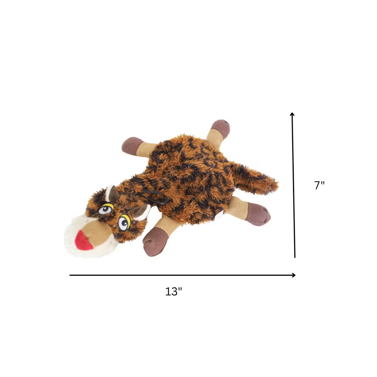 everyday Ruffian Flat Leopard Plush Toy for Tough Chewers