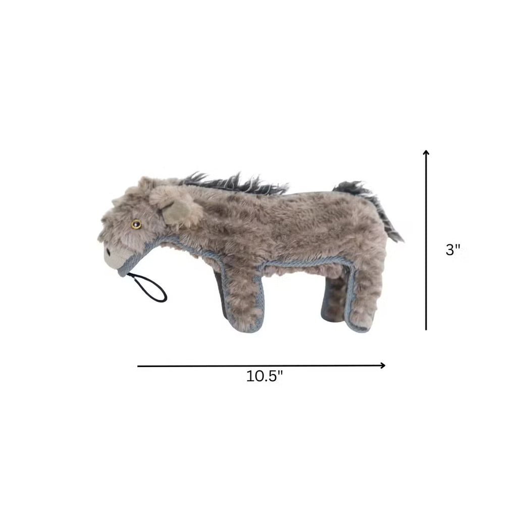 Indestructible Hoofer Donkey Toy with Crinkles, Squeaker & Tennis Ball