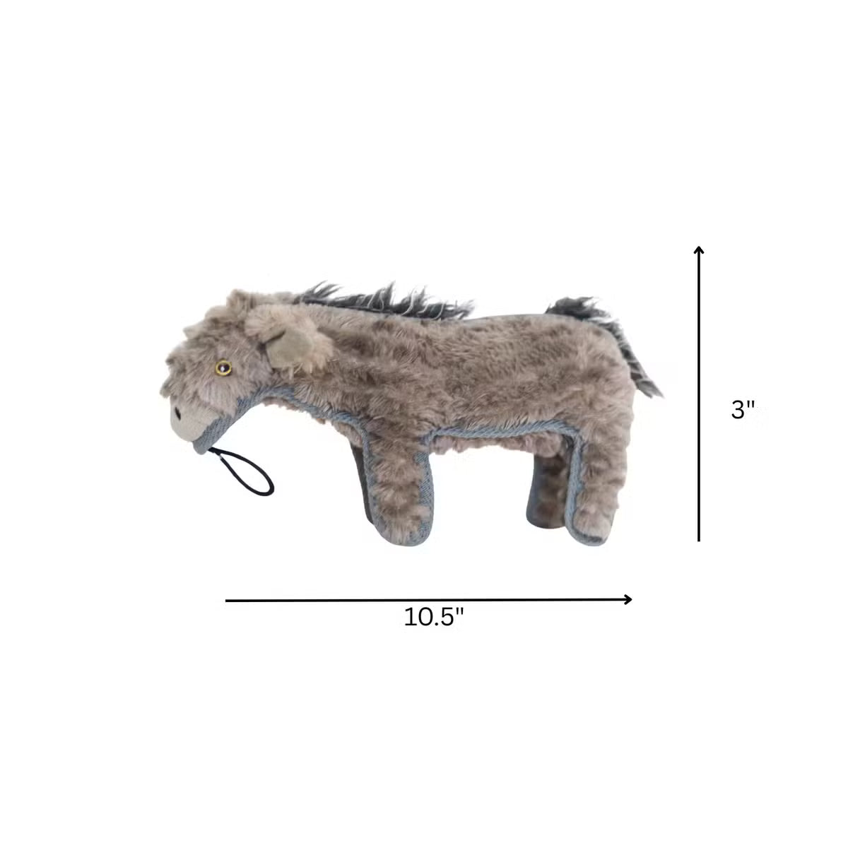 Indestructible Hoofer Donkey Toy with Crinkles, Squeaker & Tennis Ball