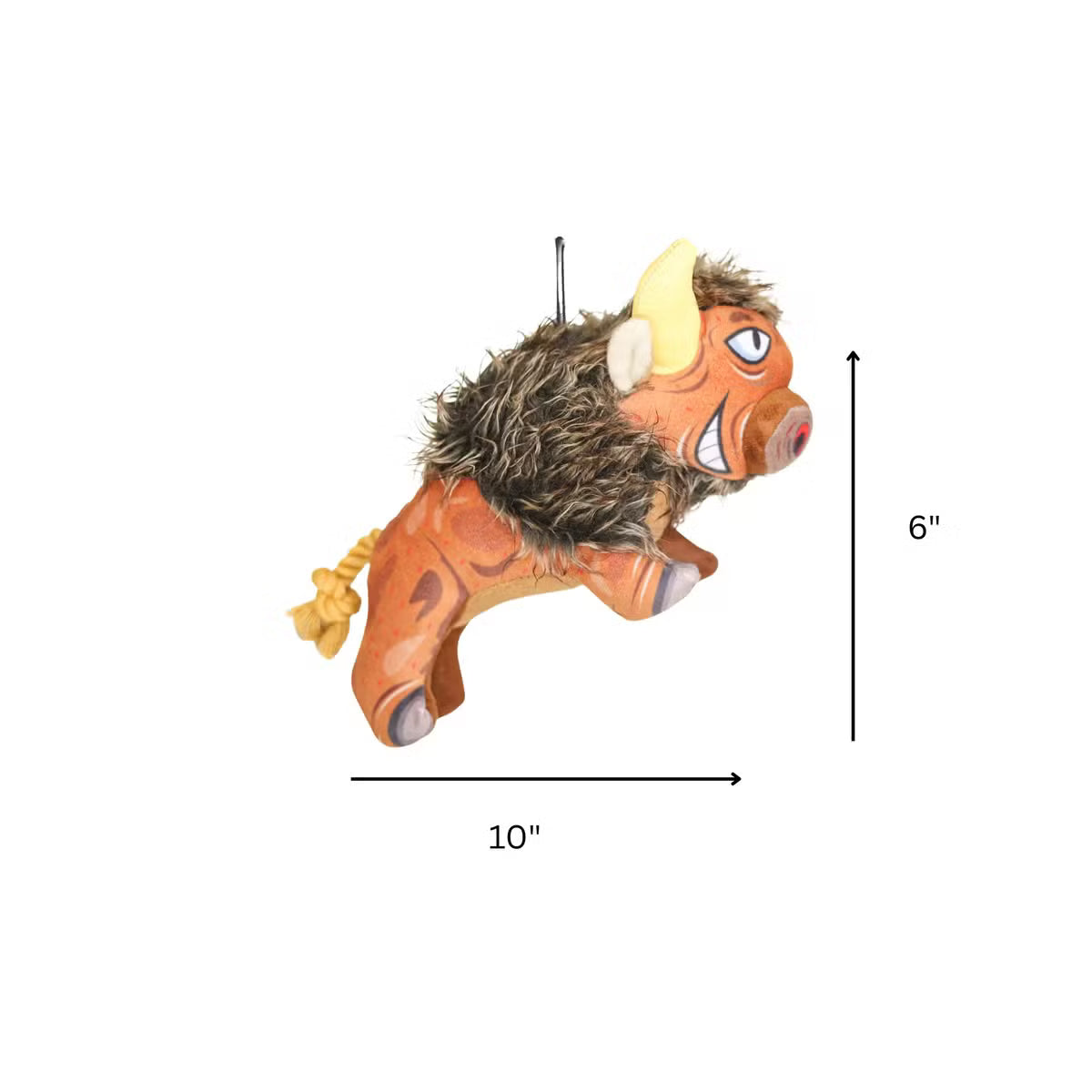 Ruffian Prairie Buffalo: everyday Squeaky Plush Toy with Hidden Tennis Ball