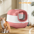 Pink Open Cat Litter Box: Spacious, Hygienic & Stylish