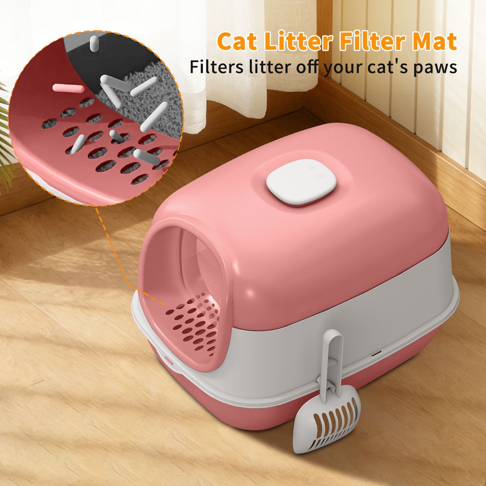 Pink Open Cat Litter Box: Spacious, Hygienic & Stylish