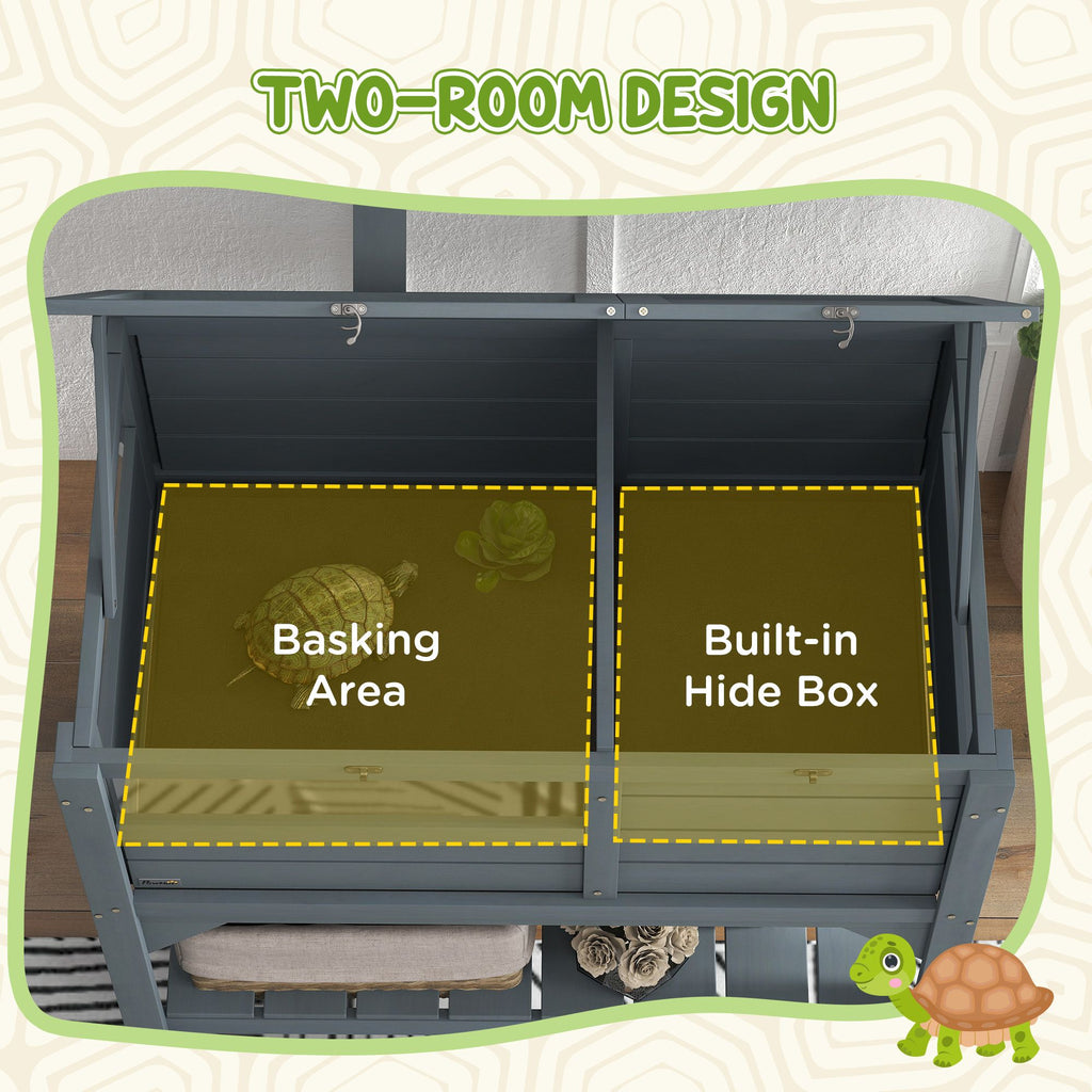 Tortoise Habitat with Shelf Storage and Acrylic Windows