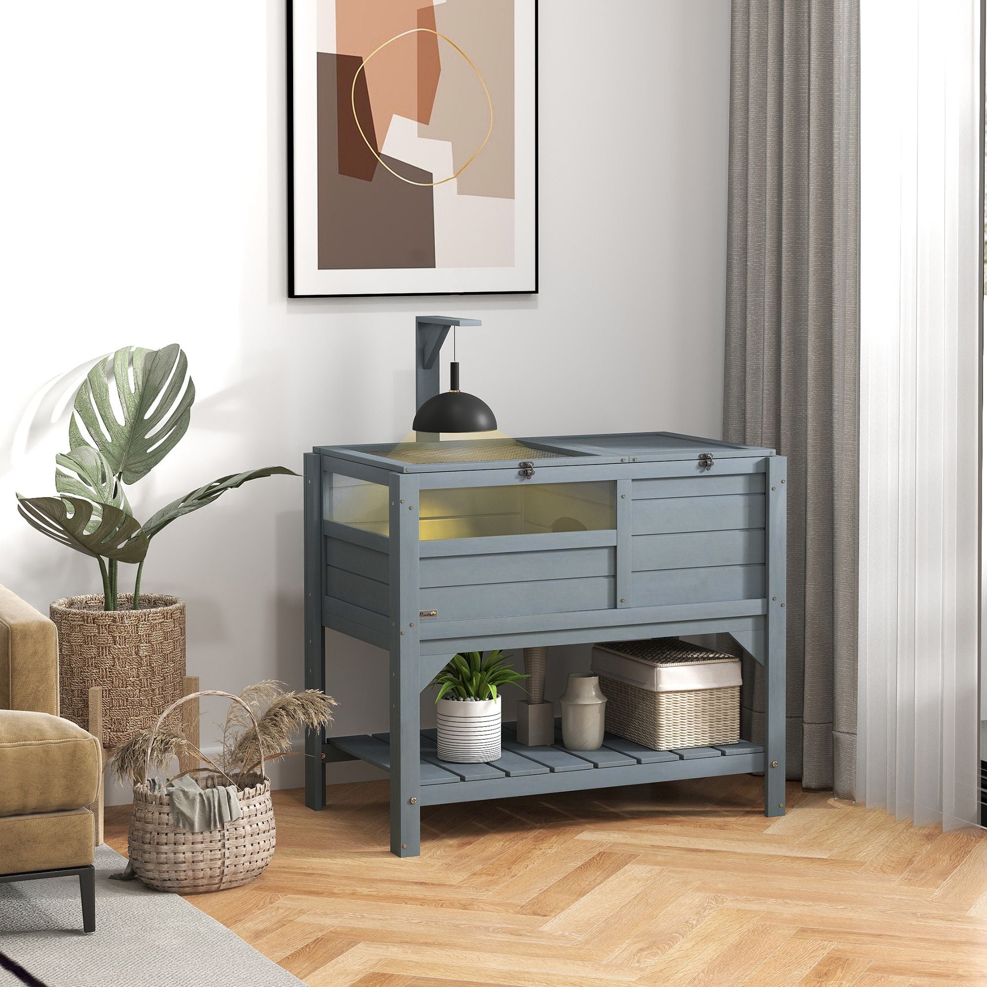 Tortoise Habitat with Shelf Storage and Acrylic Windows