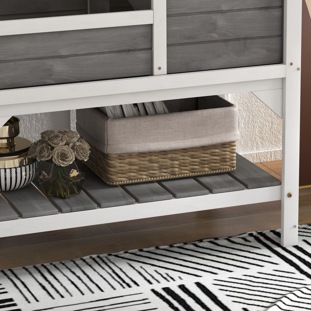 Tortoise Habitat with Storage Shelf and Acrylic Windows - Light Gray