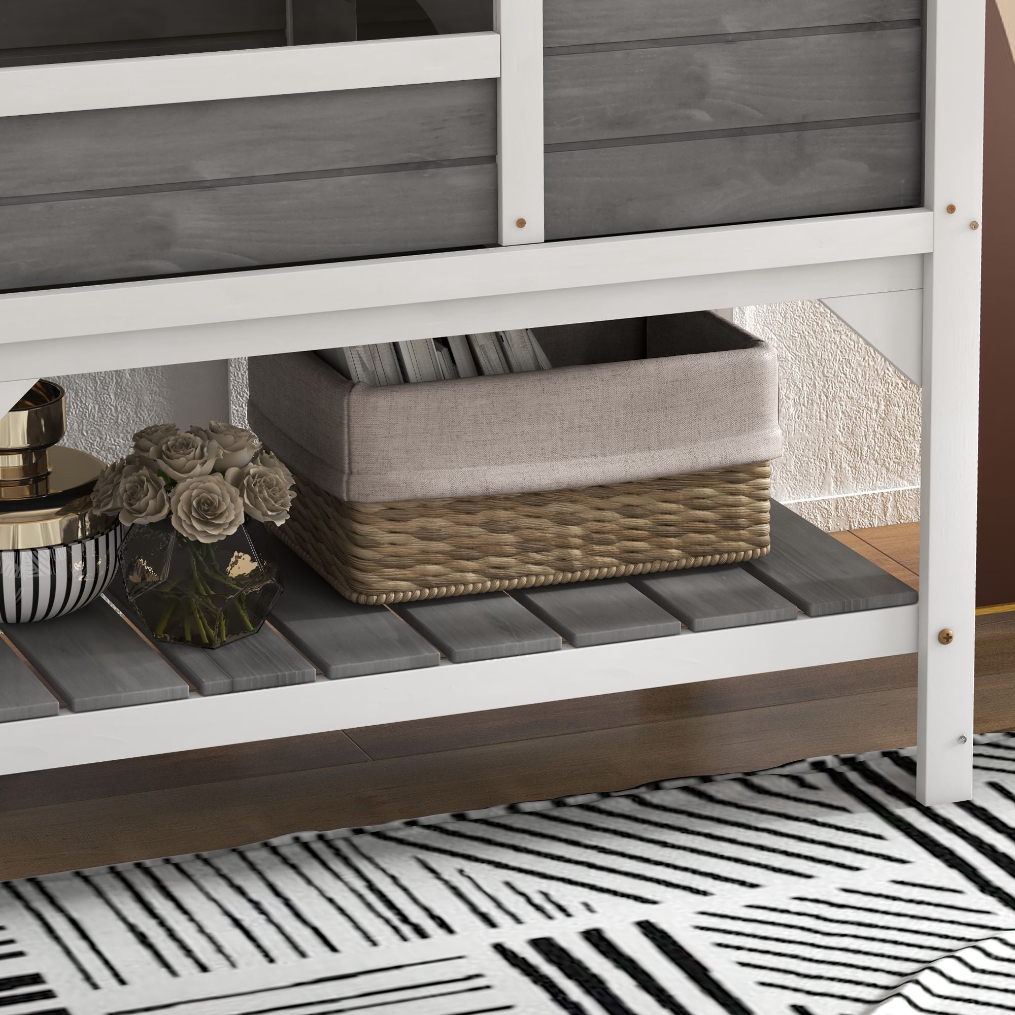 Tortoise Habitat with Storage Shelf and Acrylic Windows - Light Gray
