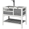Tortoise Habitat with Storage Shelf and Acrylic Windows - Light Gray