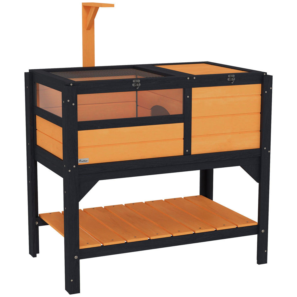 furniture-style Tortoise Habitat with Shelf Storage and Acrylic Windows