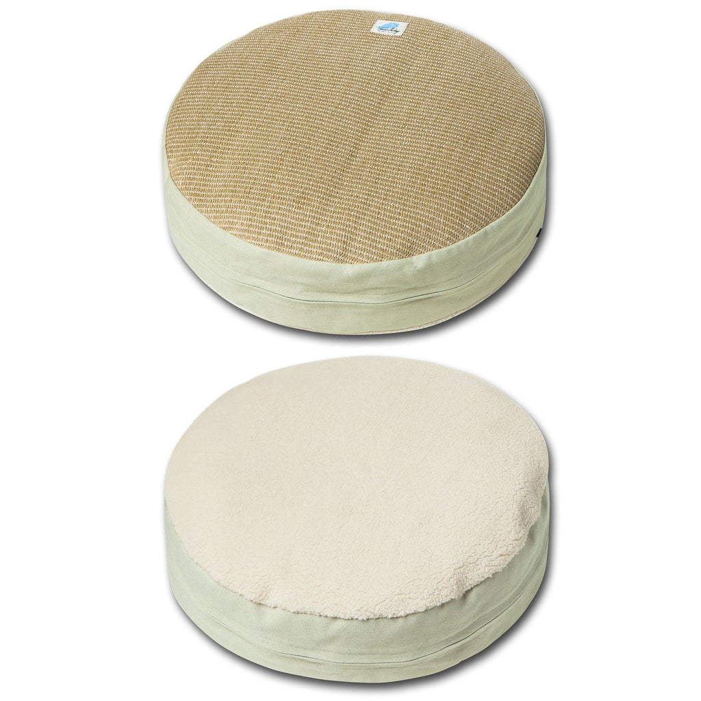 Touchcat 'Claw-ver Nest' Rounded Scratching Cat Bed with Built-in Teaser Toy