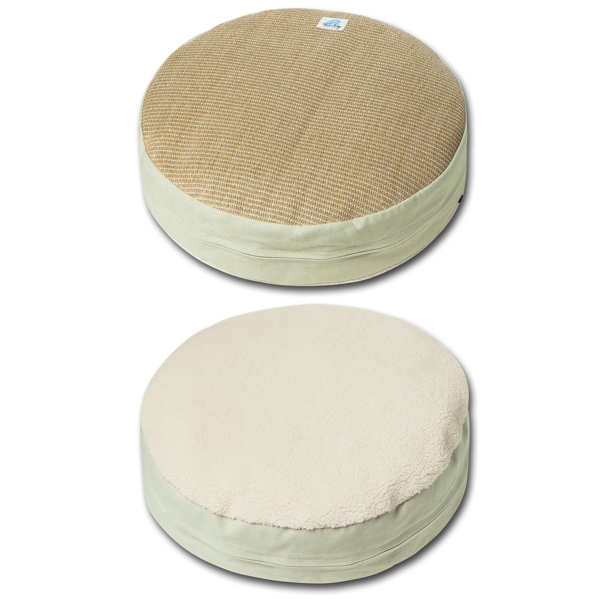Touchcat 'Claw-ver Nest' Rounded Scratching Cat Bed with Built-in Teaser Toy